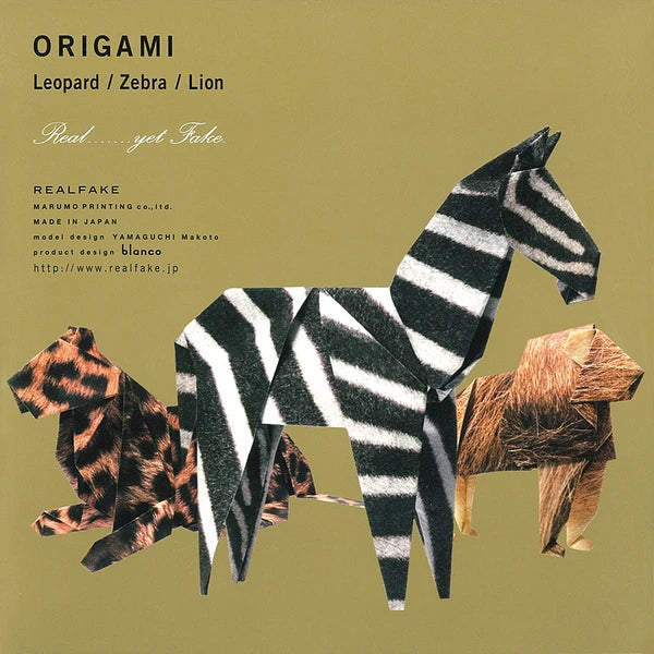 MARUMO PRINTING Animal Origami Paper - Zebra / Lion / Type B / Leopard - Wholesale Pack