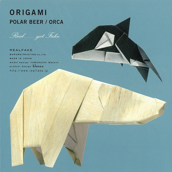 MARUMO PRINTING Animal Origami Paper - Polar Bear / Type D / Orca - Wholesale Pack