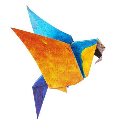 MARUMO PRINTING Animal Origami Paper - Blue-and-yellow Macaw / Scarlet Macaw / Guinea Turaco / Tropical / Type F - Additional product image