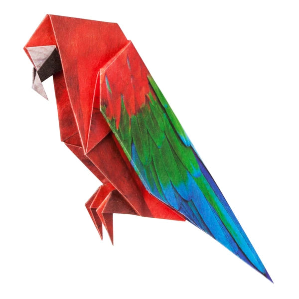MARUMO PRINTING Animal Origami Paper - Blue-and-yellow Macaw / Scarlet Macaw / Guinea Turaco / Tropical / Type F - Additional product image