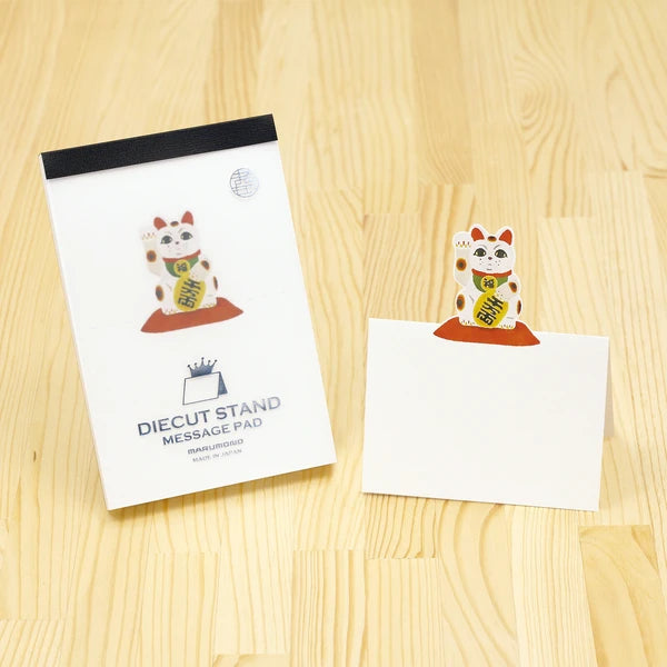 MARUMO PRINTING Die-Cut Stand Message Pad - Maneki Neko Lucky Cat - Wholesale Pack