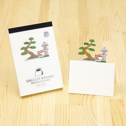 MARUMO PRINTING Die-Cut Stand Message Pad - Japanese Garden - Wholesale Pack