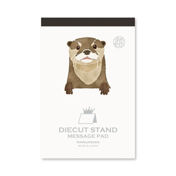 MARUMO PRINTING Die-Cut Stand Message Pad Animal Collection - Asian Small-clawed Otter