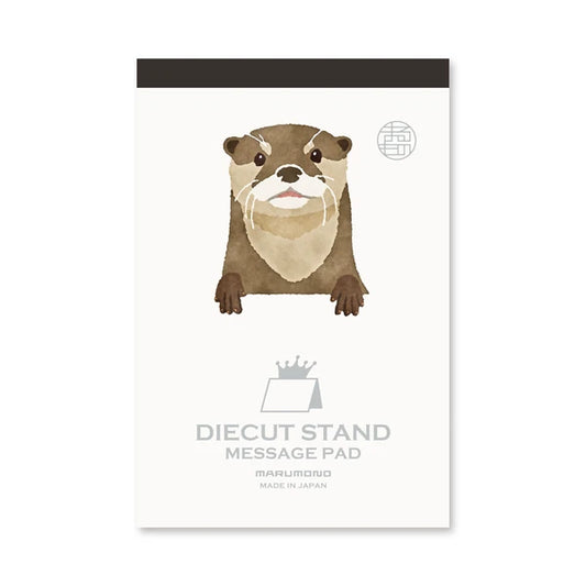 MARUMO PRINTING Die-Cut Stand Message Pad Animal Collection - Asian Small-clawed Otter