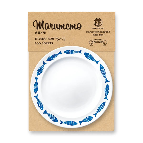 MARUMO PRINTING Maru Memo Nordic Plate Memo Pad Collection - Bird / Nordic