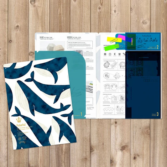 MARUMO PRINTING Pokeful A4 Pocket Clear File - Whale - Wholesale Pack