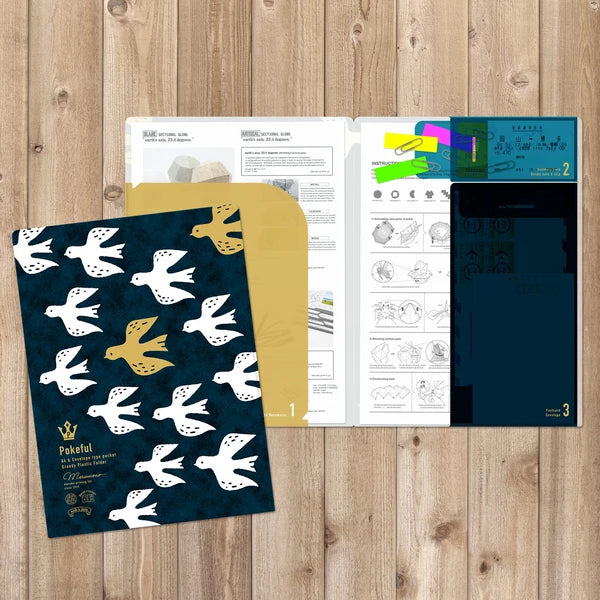 MARUMO PRINTING Pokeful A4 Pocket Clear File - Bird - Wholesale Pack