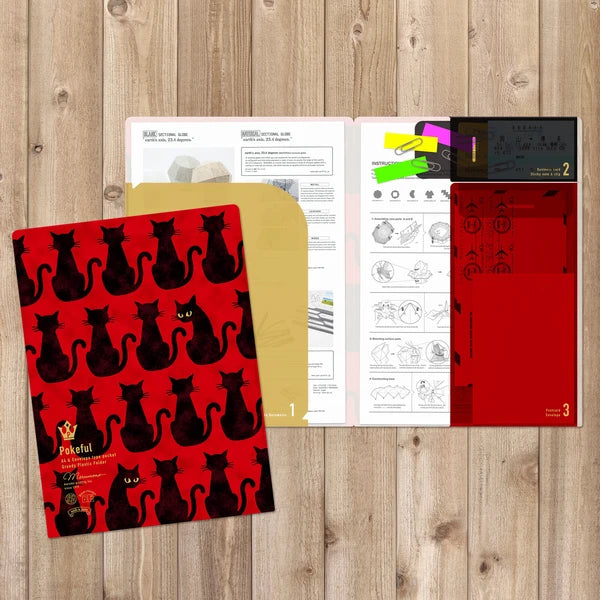 MARUMO PRINTING Pokeful A4 Pocket Clear File - Cat - Wholesale Pack