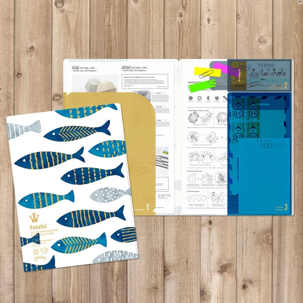 MARUMO PRINTING Pokeful A4 Pocket Clear File - Fish - Wholesale Pack