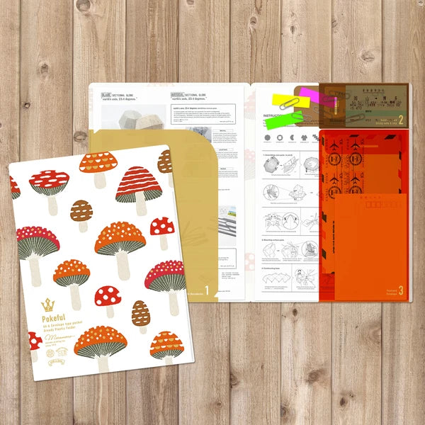 MARUMO PRINTING Pokeful A4 Pocket Clear File - Mushroom - Wholesale Pack