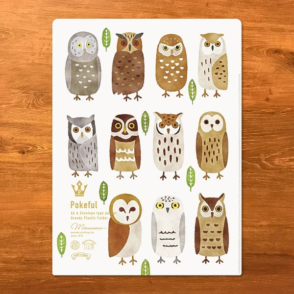 MARUMO PRINTING Pokeful A4 Pocket Clear File - Owl - Additional product image