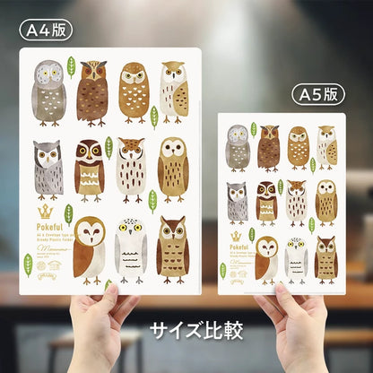 MARUMO PRINTING Pokeful A4 Pocket Clear File - Owl - Additional product image