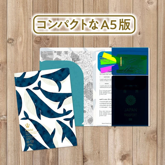 MARUMO PRINTING Pokeful A5 Mini Pocket Clear File - Whale / Mini - Wholesale Pack