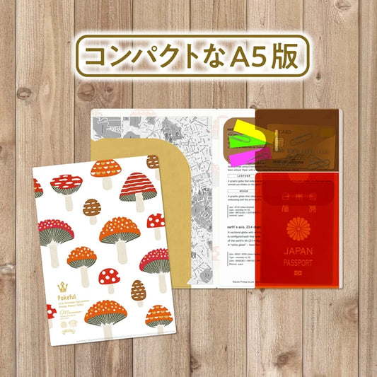 MARUMO PRINTING Pokeful A5 Mini Pocket Clear File - Mushroom / Mini - Wholesale Pack