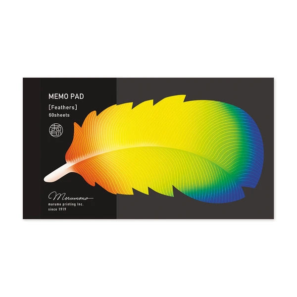 MARUMO PRINTING Detach Memo Pad - Feather Rainbow - Wholesale Pack