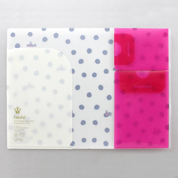 MARUMO PRINTING Chichibugahama Pokeful A5 Pocket Clear File - Crab Hole Dot - Additional product image
