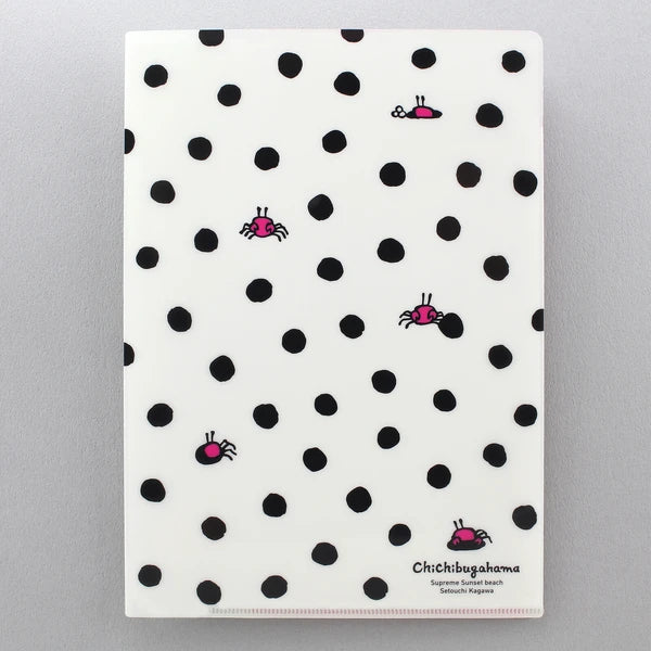 MARUMO PRINTING Chichibugahama Pokeful A5 Pocket Clear File - Crab Hole Dot - Additional product image