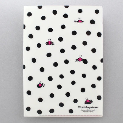 MARUMO PRINTING Chichibugahama Pokeful A5 Pocket Clear File - Crab Hole Dot - Additional product image