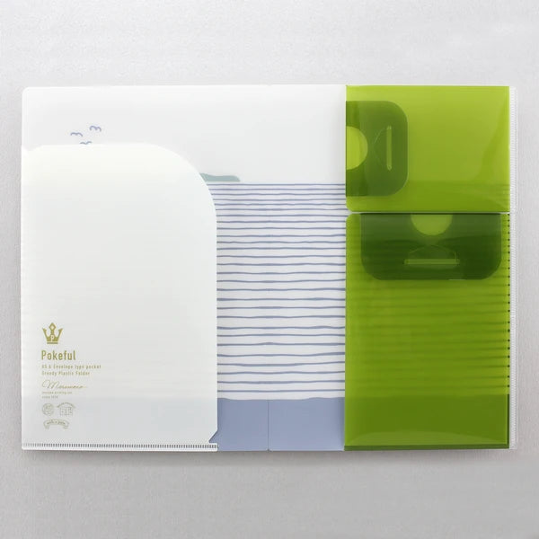 MARUMO PRINTING Chichibugahama Pokeful A5 Pocket Clear File - Ripple Stripe - Additional product image
