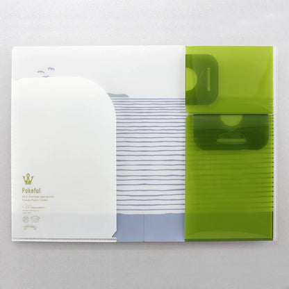 MARUMO PRINTING Chichibugahama Pokeful A5 Pocket Clear File - Ripple Stripe - Additional product image