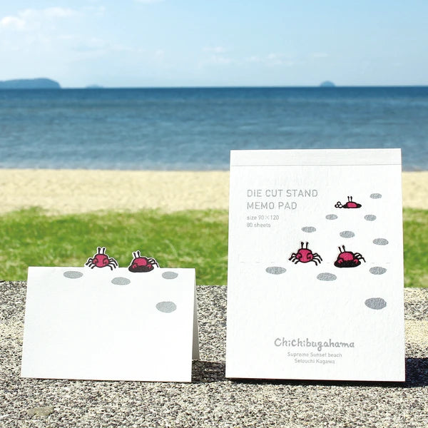 MARUMO PRINTING Chichibugahama Memo Pad - Crab Hole Dot - Wholesale Pack
