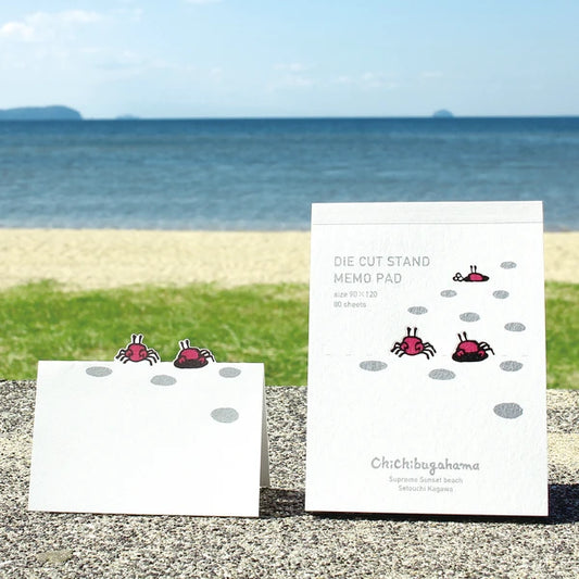 MARUMO PRINTING Chichibugahama Memo Pad - Crab Hole Dot - Wholesale Pack