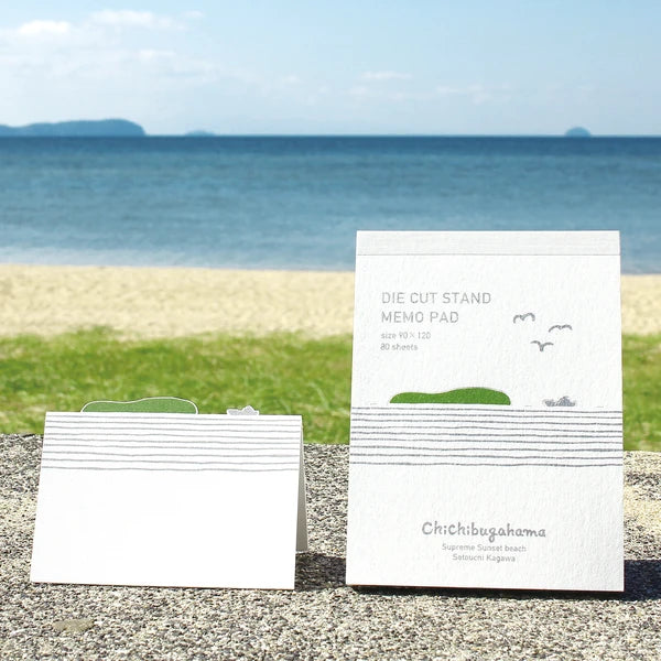 MARUMO PRINTING Chichibugahama Memo Pad - Ripple Stripe - Wholesale Pack