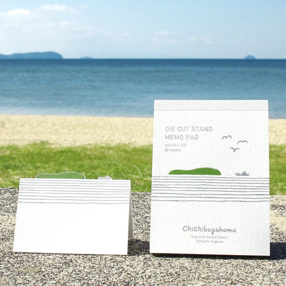 MARUMO PRINTING Chichibugahama Memo Pad - Ripple Stripe - Wholesale Pack