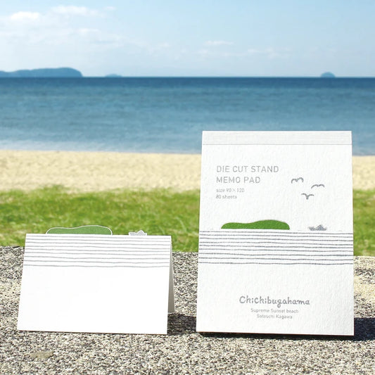 MARUMO PRINTING Chichibugahama Memo Pad - Ripple Stripe - Wholesale Pack