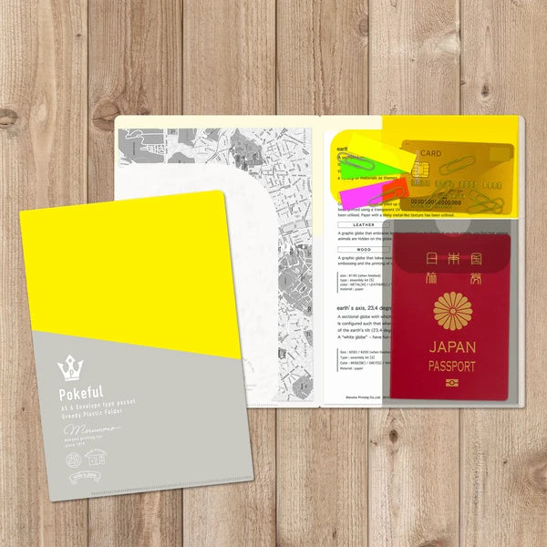 MARUMO PRINTING Pokeful Bicolor A5 Pocket Clear File - Lemon - Wholesale Pack