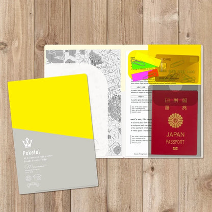 MARUMO PRINTING Pokeful Bicolor A5 Pocket Clear File - Lemon - Wholesale Pack