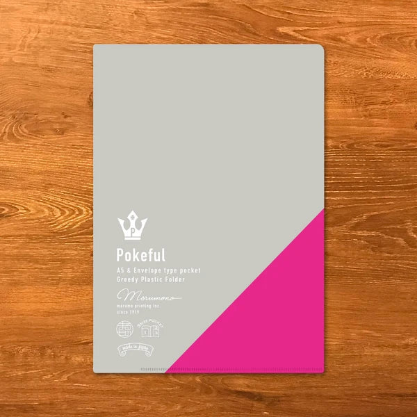 MARUMO PRINTING Pokeful Bicolor A5 Pocket Clear File - Rose Pink - Additional product image