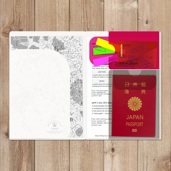 MARUMO PRINTING Pokeful Bicolor A5 Pocket Clear File - Rose Pink - Additional product image