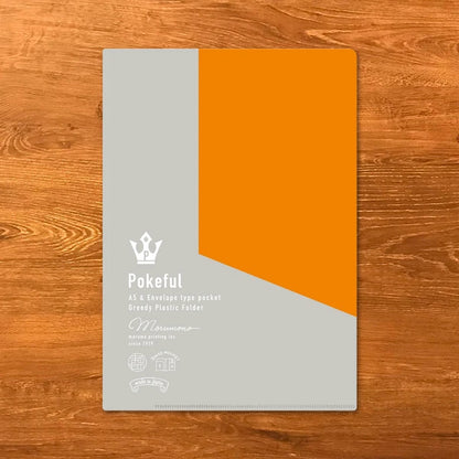 MARUMO PRINTING Pokeful Bicolor A5 Pocket Clear File - Orange - Additional product image