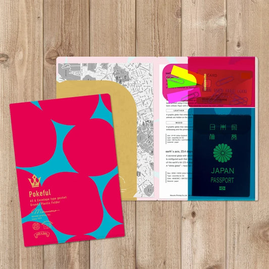 MARUMO PRINTING Pokeful Vivid Color A5 Pocket Clear File - Passion Bubble - Wholesale Pack