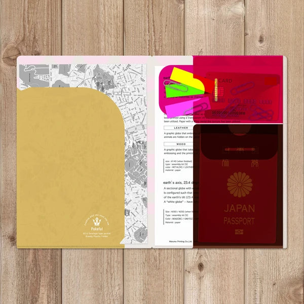 MARUMO PRINTING Pokeful Vivid Color A5 Pocket Clear File - Chocolate & Berry - Additional product image