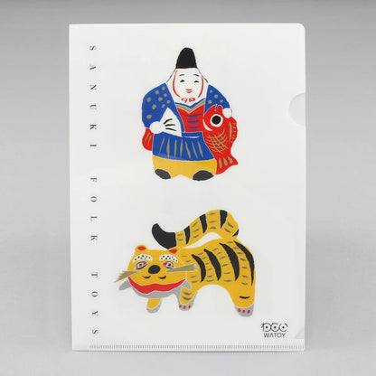 MARUMO PRINTING WATOY Japanese Pattern A5 Clear File B - Wholesale Pack