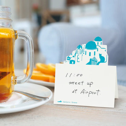 MARUMO PRINTING Pop-Up World Memo Pad - Santorini Island - Additional product image