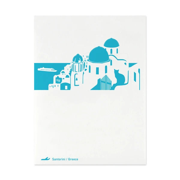 MARUMO PRINTING Pop-Up World Memo Pad - Santorini Island - Additional product image
