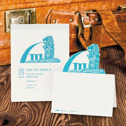 MARUMO PRINTING Pop-Up World Memo Pad - Merlion - Wholesale Pack
