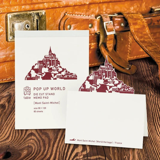 MARUMO PRINTING Pop-Up World Memo Pad - Mont Saint-Michel - Wholesale Pack