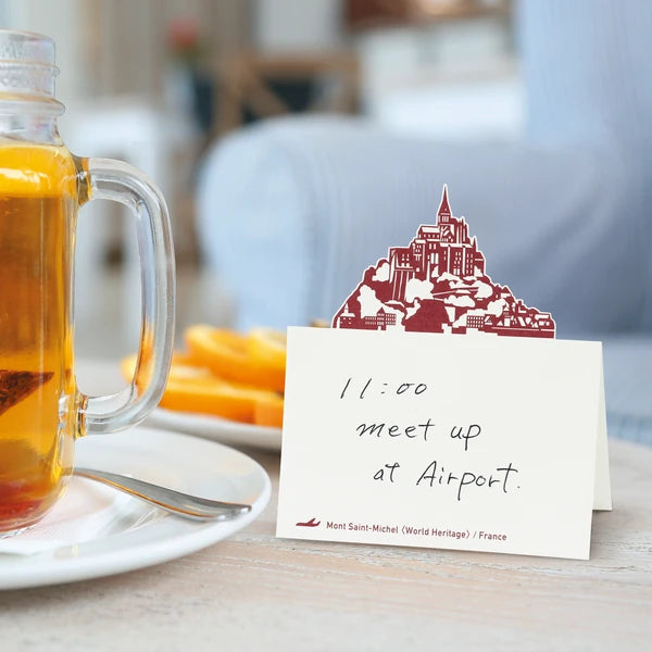 MARUMO PRINTING Pop-Up World Memo Pad - Mont Saint-Michel - Additional product image