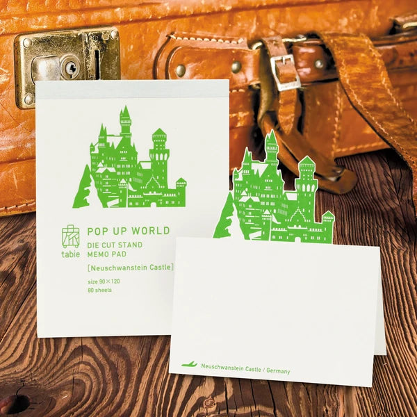 MARUMO PRINTING Pop-Up World Memo Pad - Neuschwanstein Castle - Wholesale Pack