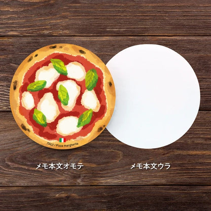 MARUMO PRINTING World Foods Round Memo Pad - Pizza Margherita / World Foods - Wholesale Pack