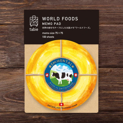 MARUMO PRINTING World Foods Round Memo Pad - Emmental Cheese / World Foods - Additional product image