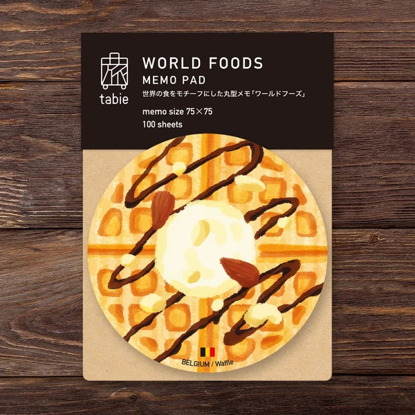 MARUMO PRINTING World Foods Round Memo Pad - World Foods / Waffle - Wholesale Pack