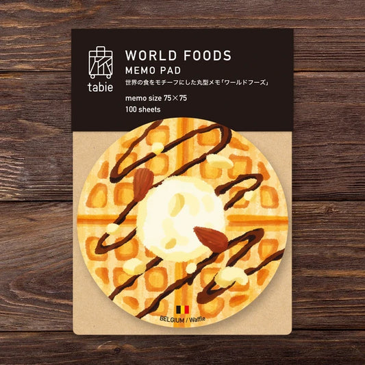 MARUMO PRINTING World Foods Round Memo Pad - World Foods / Waffle - Wholesale Pack
