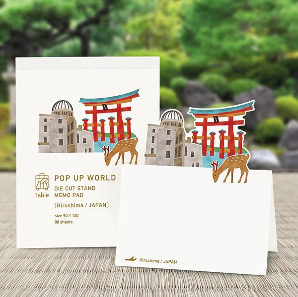 MARUMO PRINTING Pop-Up World Memo Pad - Hiroshima - Wholesale Pack