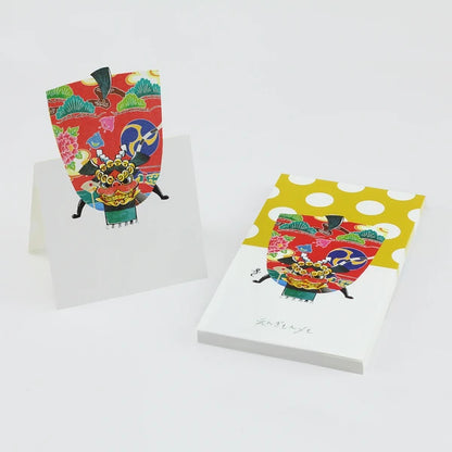MARUMO PRINTING Engimono Lion Dance Memo Pad - Kabuki Pose Lion Dance - Additional product image