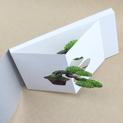 MARUMO PRINTING Bonsai Pop-Up Memo Pad - Han-Kengai Cascade Style - Additional product image
